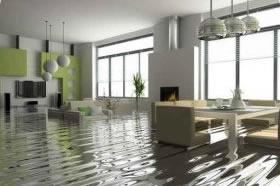 inundación de la casa inundada