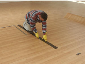 laying linoleum