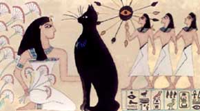 gatto affresco egizio