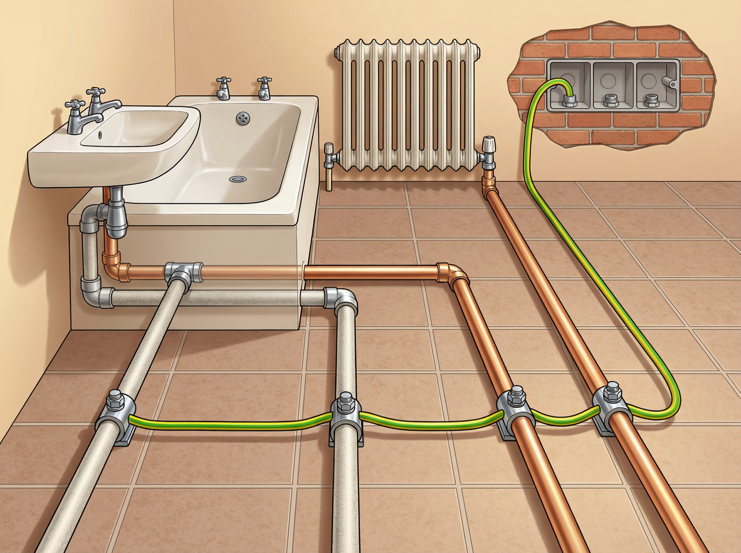 collegamento equipotenziale messa a terra